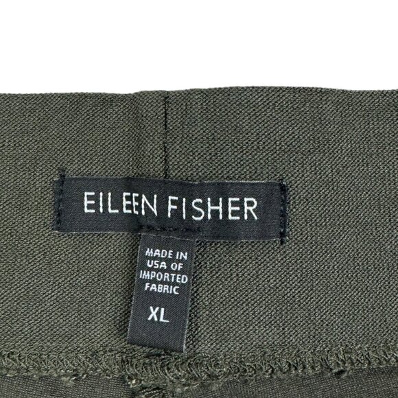 Eileen Fisher Stretch Crepe Pull-On Olive Color Cropped Pants Women's Size XL - Picture 4 of 6